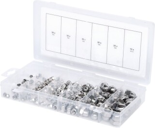 Sortiment Edelstahl-Muttern, metrisch, 150-tlg