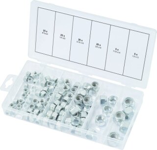 Sortiment Muttern, selbstsichernd, UNC, 100-tlg