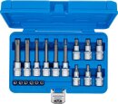 Bit-Einsatz-Satz | Antrieb Innenvierkant 6,3 mm (1/4") / 12,5 mm (1/2") | T-Profil (f&uuml;r Torx) | 18-tlg.