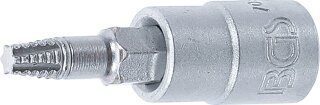 Schraubenausdreher-Bit-Einsatz | Antrieb Innenvierkant 6,3 mm (1/4") | für defektes T-Profil (für Torx) T20