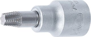 Schraubenausdreher-Bit-Einsatz | Antrieb Innenvierkant 10 mm (3/8") | für defektes T-Profil (für Torx) T40