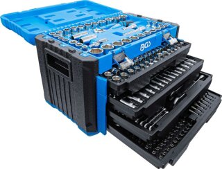 Steckschlüssel-Satz Sechskant | Antrieb 6,3 mm (1/4") / 10 mm (3/8") / 12,5 mm (1/2") | Metrisch und Zollgrößen | 300-tlg.