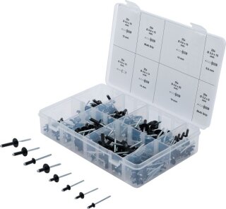 Blindnieten-Sortiment | Aluminium | Ø 3,2 - 4,8 mm | 200-tlg.