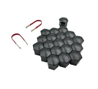 RMZ Radmuttern-Kappen / Rad Caps schwarz Set = 20St. inklusive Hutkappenzange 17 mm