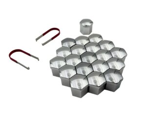 RMZ Radmuttern-Kappen / Rad Caps chrom Set = 20St. inklusive Hutkappenzange 19 mm