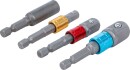 Adapter-Satz f&uuml;r Bohrmaschinen | farbig | Antrieb Au&szlig;ensechskant 6,3 mm (1/4") | Abtrieb Au&szlig;envierkant 6,3 mm (1/4"), 10 mm (3/8"), 12,5 mm (1/2"), Innensechskant 6,3 mm (1/4") | 4-tlg.