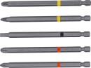 Bit-Satz | Antrieb Au&szlig;ensechskant 6,3 mm (1/4") | Kreuzschlitz PH, Kreuzschlitz PZ, Schlitz | L&auml;nge 110 mm | 5-tlg.