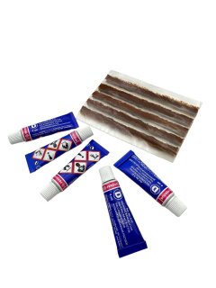 5x Seal Reparaturstreifen für Schlauchlosreifen, Reifenreparatur mit 5x 4ml Vulkanisierflüssigkeit