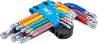 Winkelschlüssel-Satz | Multicolour | kurz | T-Profil (für Torx) T10 - T50 | 9-tlg.
