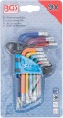 Winkelschl&uuml;ssel-Satz | Multicolour | kurz | T-Profil (f&uuml;r Torx) T10 - T50 | 9-tlg.