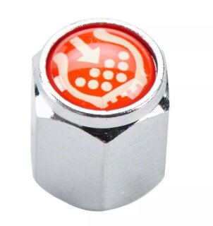 Ventilkappe - chrom, Kennzeichnung von Wuchtpulver 20 Stück