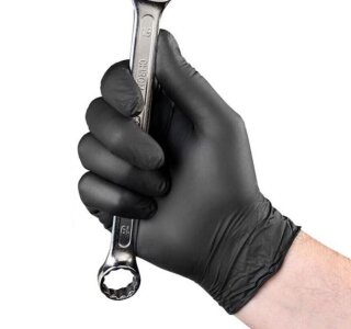 100x Nitril Einmalhandschuhe Manutril schwarz Gr. S - XL