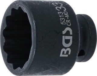 Kraft-Steckschlüssel-Einsatz Zwölfkant | Antrieb Innenvierkant 12,5 mm (1/2") | SW 33 mm