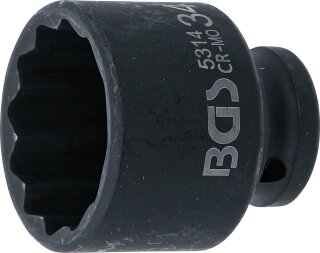 Kraft-Steckschlüssel-Einsatz Zwölfkant | Antrieb Innenvierkant 12,5 mm (1/2") | SW 34 mm