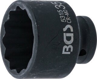 Kraft-Steckschlüssel-Einsatz Zwölfkant | Antrieb Innenvierkant 12,5 mm (1/2") | SW 35 mm