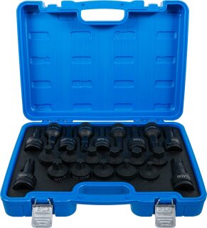 Kraft-Bit-Einsatz-Satz | Antrieb Innenvierkant 20 mm (3/4") | Innensechskant, T-Profil (für Torx) | 22-tlg.