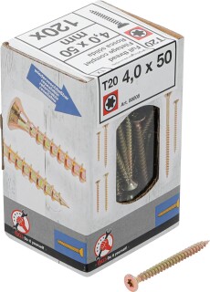 Mehrzweckschrauben | T-Profil (für Torx) T20 | 4,0 x 50 mm | 120 Stück