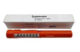 Berner Pen Light LED 7 + 1, mit Magnet, >>> USB-C Ladebuchse <<<