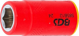 VDE-Steckschlüssel-Einsatz Sechskant | Antrieb Innenvierkant 10 mm (3/8") | SW 12 mm