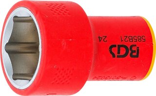 VDE-Steckschlüssel-Einsatz Sechskant | Antrieb Innenvierkant 10 mm (3/8") | SW 21 mm