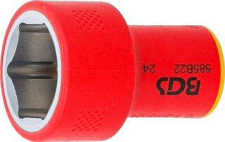 VDE-Steckschlüssel-Einsatz Sechskant | Antrieb Innenvierkant 10 mm (3/8") | SW 22 mm