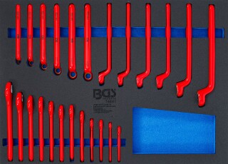 Werkstattwageneinlage 3/3: VDE-Ringschlüssel- und VDE-Einmaulschlüssel-Satz | 24-tlg.