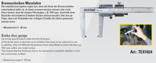 Bremsenmesslehre für Scheibenbremsen