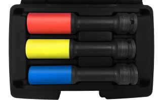 Radmutterneinsätze, 1/2", 17, 19, 21 mm, 3-teilig, lang