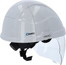 Arbeits-Schutzhelm mit Gesichtsschutz, weiss