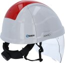 Arbeits-Schutzhelm mit Gesichtsschutz, rot