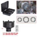 Nutmuttern-Schlüssel-Satz, Zapfen aussen liegend, 9-tlg