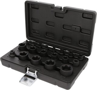 1/4"+3/8"+1/2" Torx Kraft-Steckschlüssel-Satz, 19-tlg