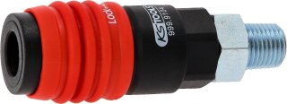 3in1 Universal-Druckluft-Sicherheitskupplung mit 1/4" AG