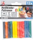 Hei&szlig;klebe-Patronen | bunt | &Oslash; 7,5 mm, 50 mm | 12-tlg.