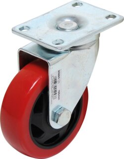 Lenkrolle | rot/schwarz | Ø 100 mm