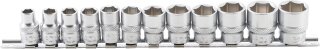 Steckschlüssel-Einsatz-Satz, Sechskant | Antrieb Innenvierkant 10 mm (3/8") | SW 8 - 19 mm | 12-tlg.