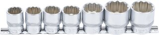 Steckschlüssel-Einsatz-Satz, Zwölfkant | Antrieb Innenvierkant 12,5 mm (1/2") | SW 20 - 32 mm | 7-tlg.